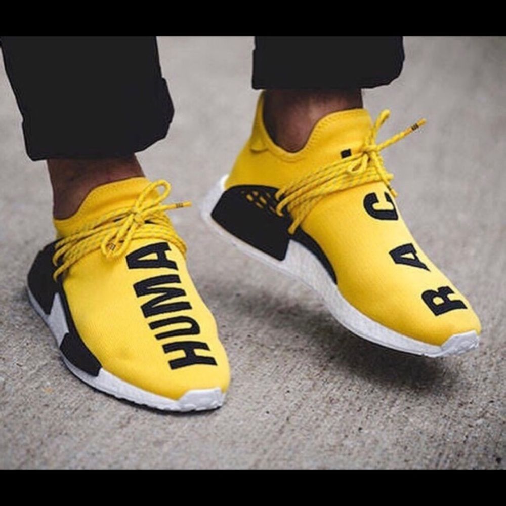 Adidas Pharrell Williams Human Race NMD Sneakers Yellow Black 7/8.5